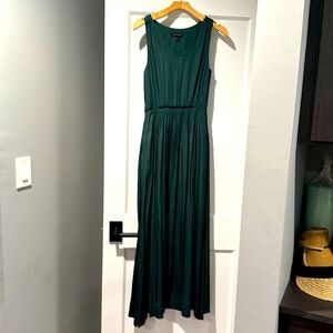 Banana Republic, silk feel forest green maxi dress